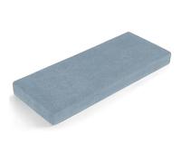 Coussin d'assise antidérapant en lin lavable pour banc de jardin et plage 5 cm d'épaisseur avec sangles Bleu ciel 120 x 55 cm Parfait pour un confort extérieur