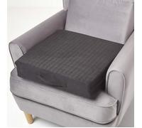 HOMESCAPES Coussin d’Assise déhoussable en suédine, Coussin rehausseur de Chaise et Fauteuil, 50x50x10 cm Noir