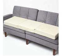 HOMESCAPES Coussin d’Assise pour canapé 3 Places, Coussin rehausseur déhoussable en Coton, Beige, 150 x 50 x 10 cm