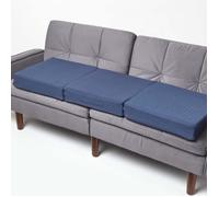 Coussin d'assise déhoussable pour canapé 3 places en coton, Bleu marine