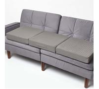 HOMESCAPES Coussin d’Assise pour canapé 3 Places, Coussin rehausseur déhoussable en Coton, Gris foncé, 150 x 50 x 10 cm