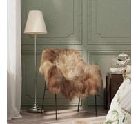 Coussin d'assise en peau de mouton islandaise, marron, 70 x 110 cm, doux et confortable, 100 % peau de mouton, avec poils de 15 cm de long, polyvalent comme couvre-chaise, tapis, décoration murale