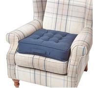 HOMESCAPES Coussin d'assise rehausseur en Coton carré 50 x 50 cm - Bleu