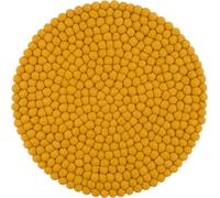 Coussin d'assise Mono rond en feutre jaune