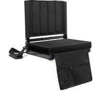 Coussin d'assise portable pour stade avec support dorsal - Étanche (IPX4), pliable, confortable, avec porte-gobelet et bandoulière - Idéal pour les tribunes, le camping,