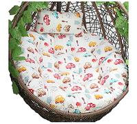 Coussin d'assise pour fauteuil suspendu, Coussin de siège chaise hamac suspendu épais et rond(Beige B,Diameter 105 cm)