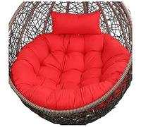 Coussin d'assise pour fauteuil suspendu, Coussin de siège chaise hamac suspendu épais et rond(Red,Diameter 105 cm)