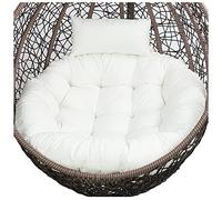 Coussin d'assise pour fauteuil suspendu, Coussin de siège chaise hamac suspendu épais et rond(White,Diameter 105 cm)