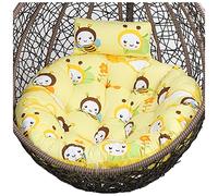 Coussin d'assise pour fauteuil suspendu, Coussin de siège chaise hamac suspendu épais et rond(Yellow a,Diameter 120 cm)