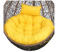 Coussin d'assise pour fauteuil suspendu, Coussin de siège chaise hamac suspendu épais et rond(Yellow,Diameter 105 cm)