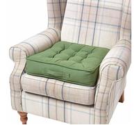 Coussin d'assise rehausseur en coton - HOMESCAPES - Vert foncé - 50 x 50 x 10 cm - Coussin pour fauteuil - Non déhoussable