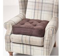Coussin d'assise rehausseur en suédine Chocolat, 50 x 50 x 10 cm