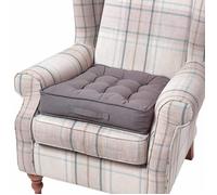 HOMESCAPES Coussin d'assise rehausseur en Coton carré 50 x 50 cm - Gris Ardoise