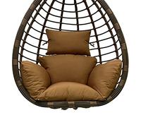 Coussin d'assise Rond d'extérieur, Coussins de Remplacement for balancelle Patio, hamac Pliable avec Appui-tête, for Porche extérieur(Light Coffee)