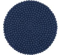 Coussin d'assise rond en feutre Mono bleu foncé