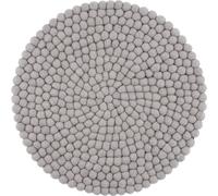 Coussin d'assise rond en feutre Mono Gris clair