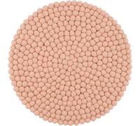 Coussin d'assise rond en feutre Mono Rose clair