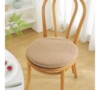 Coussin d'assise Rond en Velours côtelé, Ensemble de 10 Coussins de Chaise Moelleux avec Fermeture éclair antidérapante, galettes de Chaise matelassées pour mobilier de Jardin et Repas en ex