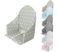 Coussin d'assise universel Miam avec harnais pour chaise haute bébé - Beige croix Beige / Blanc G
