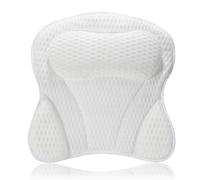 Coussin de Baignoire Anti-Dérapant, Oreiller de Bain avec 6 Ventouses - Support Tête et Cou Confortable, Maillage 4D Respirant pour Spa, Jacuzzi