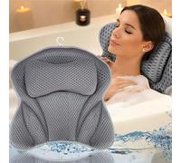 Coussin de bain 4D de luxe pour le bain et le spa, soutien du cou et du dos, repose-tête de baignoire, coussin antidérapant avec ventouses (A)