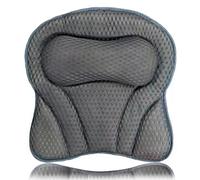 Coussin de Bain Baignoire Jacuzzi avec 6 Ventouses Puissantes - Oreiller Ergonomique Antidérapant pour Spa, Femme et Bébé - Tissu Airmesh 4D Lavable - Cadeau de Luxe Gris (Accessoires Spa Nordique)