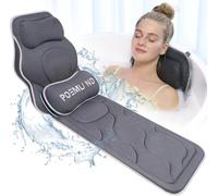 Coussin de bain complet pour baignoire - Extra long et épais avec soutien de la tête, du dos et des lombaires, 168 ventouses antidérapantes, coussin de spa en maille aérée 5D, séchage rapide et