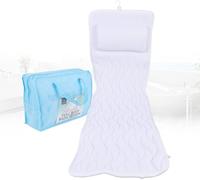 Coussin de bain Coussin étanche Mousse PVC Ventouse, Mousse PVC Coussin de douche pour tout le corps Coussin de bain spa Coussin de soutien du cou, des épaules et du dos (49,21-17,32-3,15 pouces)