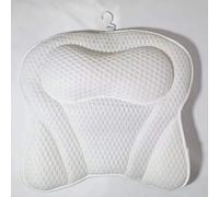 Coussin de bain de luxe avec un design ergonomique 4D pour soutenir la tête, les épaules, le cou et le dos. Équipé de six ventouses pour une fixation sûre à n'importe quelle baignoire.
