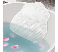 Coussin de bain de luxe pour soutien du cou et du dos, appuie-tête de baignoire, blanc