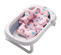 Coussin de bain pliable pour baignoire de bébé - Pliable et antidérapant - De 0 à 12 mois - Confort de voyage portable - Soins infirmiers - Pour nouveau-nés et nourrissons
