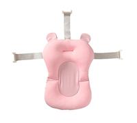 Coussin de bain pour bébé nouveau-né - Filet de support de bain pour bébé - Antidérapant - Flottant - Ours rose - 28 x 43 x 26 cm