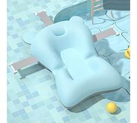 Coussin de Bain Réglable pour bébé, Doux et Respirant, Filet de Support Antidérapant, Idéal pour L'heure du Bain des Nouveau-nés (BLUE)