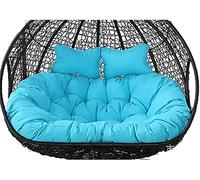 Coussin de balancelle 2 places - Lavable - Pour l'extérieur - Housse de coussin de rechange pour balancelle - En osier - Imperméable et bleu soleil - 140 x 110 cm