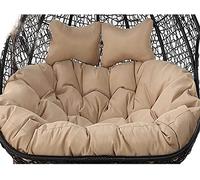 Coussin de balancelle 2 places - Lavable - Pour l'extérieur - Housse de coussin de rechange - Pour fauteuil hamac à suspendre - Grande balancelle en osier pour 2 personnes - Imperméable - Kaki - 140