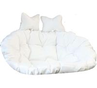 Coussin de balancelle de luxe rectangulaire blanc pour chaise œuf de terrasse confortable à suspendre parfait pour la détente et les loisirs.