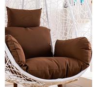 Coussin de balancelle Pliable et résistant à l'eau avec Appui-tête, for Jardin, intérieur extérieur(Dark Brown,with Cotton)