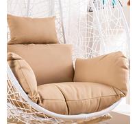 Coussin de balancelle Pliable et résistant à l'eau avec Appui-tête, for Jardin, intérieur extérieur(Khaki,with Cotton)