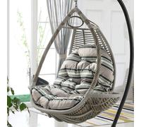 Coussin de balançoire de jardin en rotin en forme d'œuf, coussin confortable pour extérieur/intérieur pour terrasse et chaises de jardin, accessoire élégant et durable pour siège