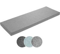 Coussin de banc 140 x 50 cm, gris clair, dessous antidérapant, coussin de banc, coussin d'assise pour rebord de fenêtre, housse lavable, sleepling