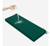 Coussin de banc 8 cm d'épaisseur, pour canapé de jardin 2/3 places, antidérapant, lavable, pour meubles d'intérieur et balancelle, vert, 200 x 60 x 8 cm