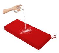 Coussin de banc 8 cm d'épaisseur, pour canapé de jardin 2/3 places, antidérapant, lavable, pour mobilier d'intérieur et balancelle, rouge, 160 x 40 x 8 cm