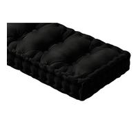 Coussin de banc antidérapant en velours épais de 10 cm pour baie vitrée, jardin pour intérieur/extérieur, salle à manger, porche, terrasse, canapé, noir (160 x 50 cm)