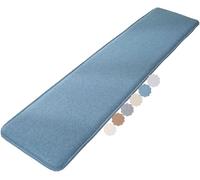 Coussin de banc antidérapant pour intérieur/extérieur - Coussin de siège en fourrure pour salle à manger, cuisine, terrasse, banquette Pew - 48,3 x 119,4 cm - Bleu