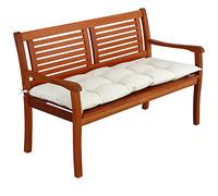 Coussin de Banc avec Attaches Crème 110x45x8cm Intérieur Extérieur Coussin pour Banc Banquette 100% Polyester