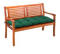 Detex Coussin de Banc avec Attaches Vert 110x45x8cm Intérieur Extérieur Coussin pour Banc Banquette 100% Polyester