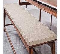 Coussin de banc avec passepoil 2/3/4 places avec sangles antidérapantes pour terrasse, balcon, baie vitrée, cuisine (beige, 100 x 30 x 3 cm)