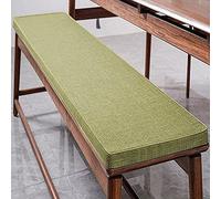 Coussin de banc avec passepoil 2/3/4 places avec sangles antidérapantes pour terrasse, balcon, baie vitrée, cuisine, vert, 100 x 30 x 4 cm