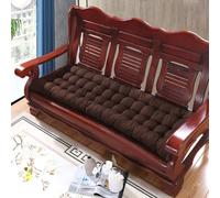 Coussin de banc de jardin confortable 8 cm d'épaisseur 2 /3 places 100/110/120 cm en coton pour intérieur ou extérieur Marron café 45 x 45 cm