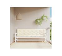 Coussin de Banc de Jardin, Coussin de Siège, Coussin de Remplacement pour Meuble Patio Terrasse Extérieur, Blanc Crème Tissu Oxford